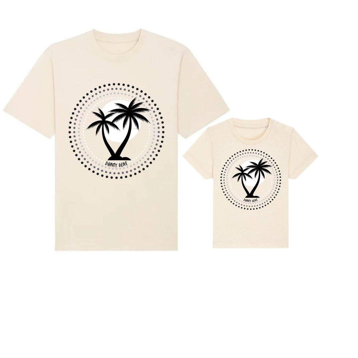 Black Palm Matching parent and child T shirt - Unisex