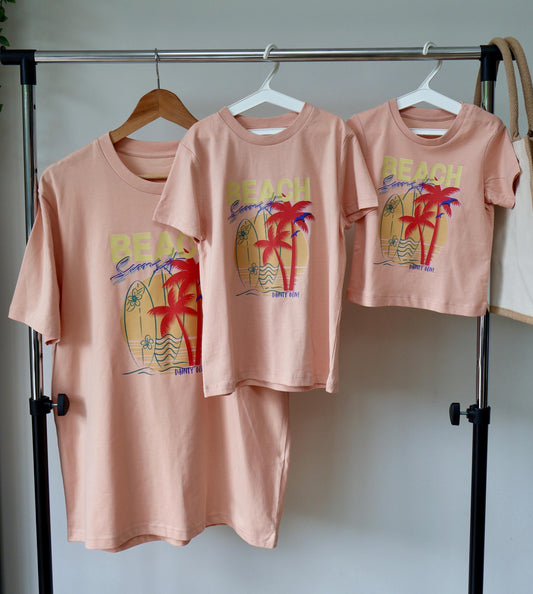 Beach Sunset Matching parent and child T shirt - Unisex