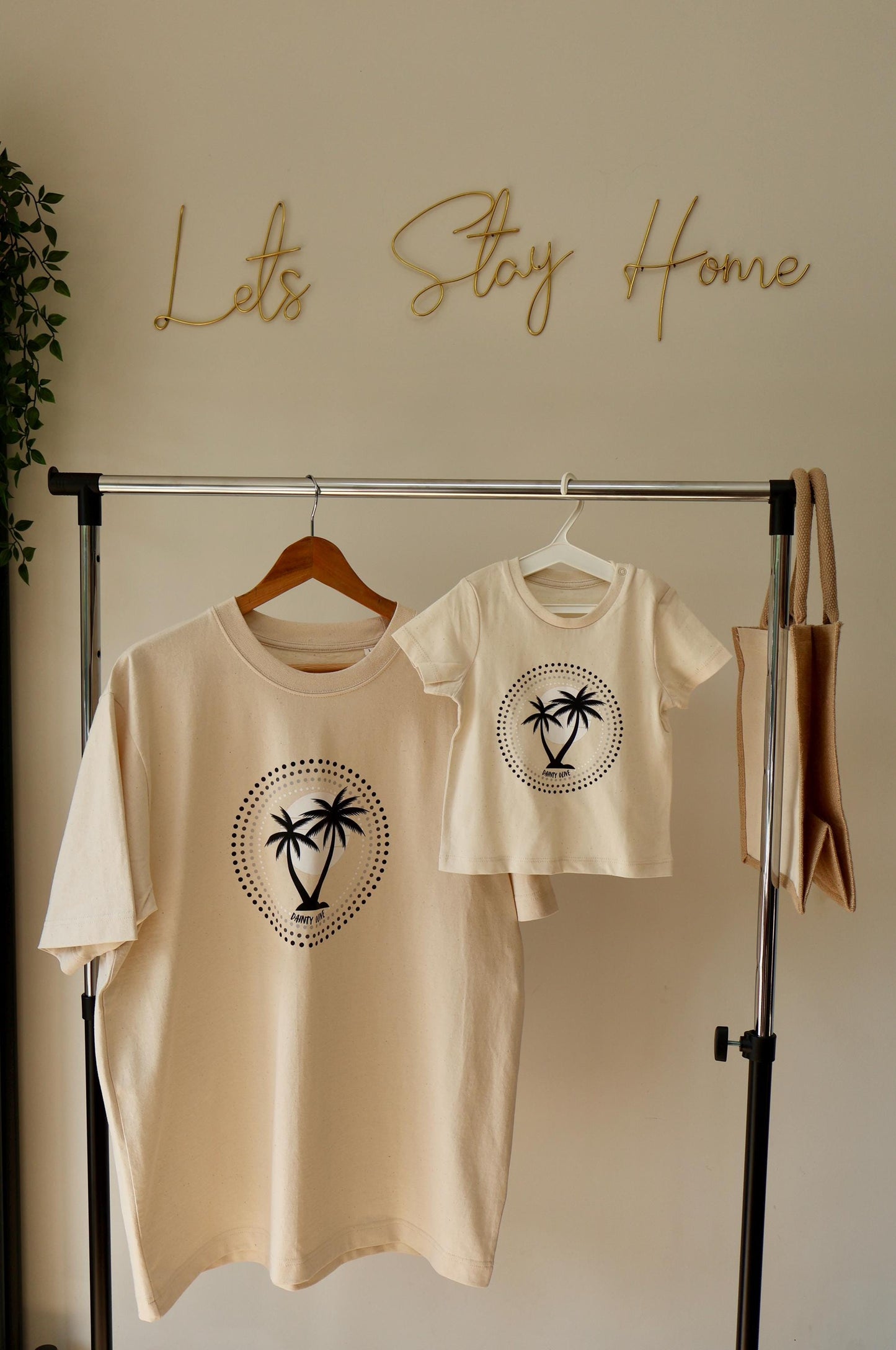 Black Palm Matching parent and child T shirt - Unisex