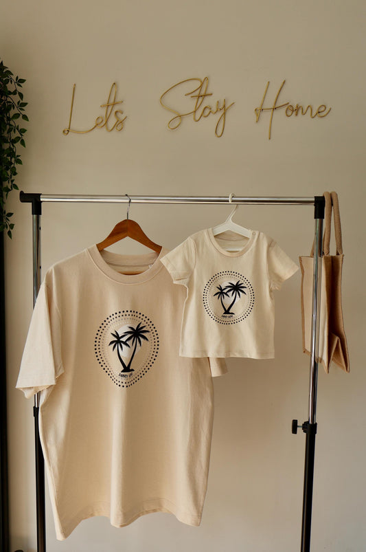 Black Palm Matching parent and child T shirt - Unisex