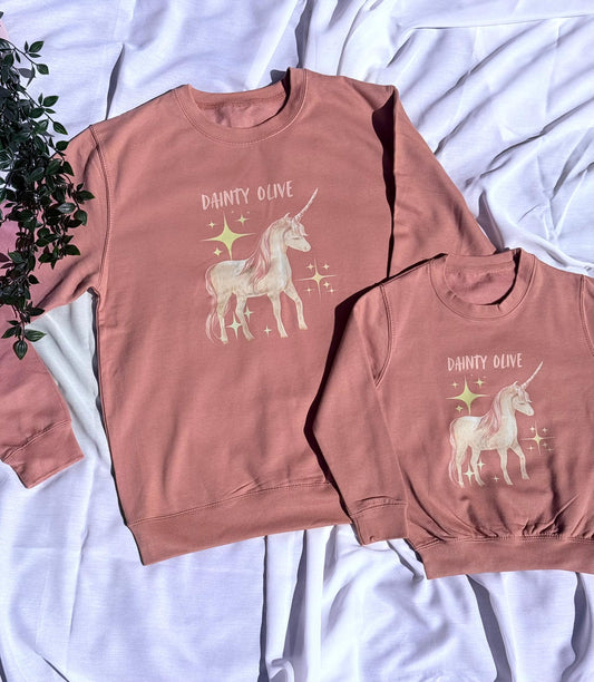 Pretty Unicorn Matching parent and child T Jumper - Unisex